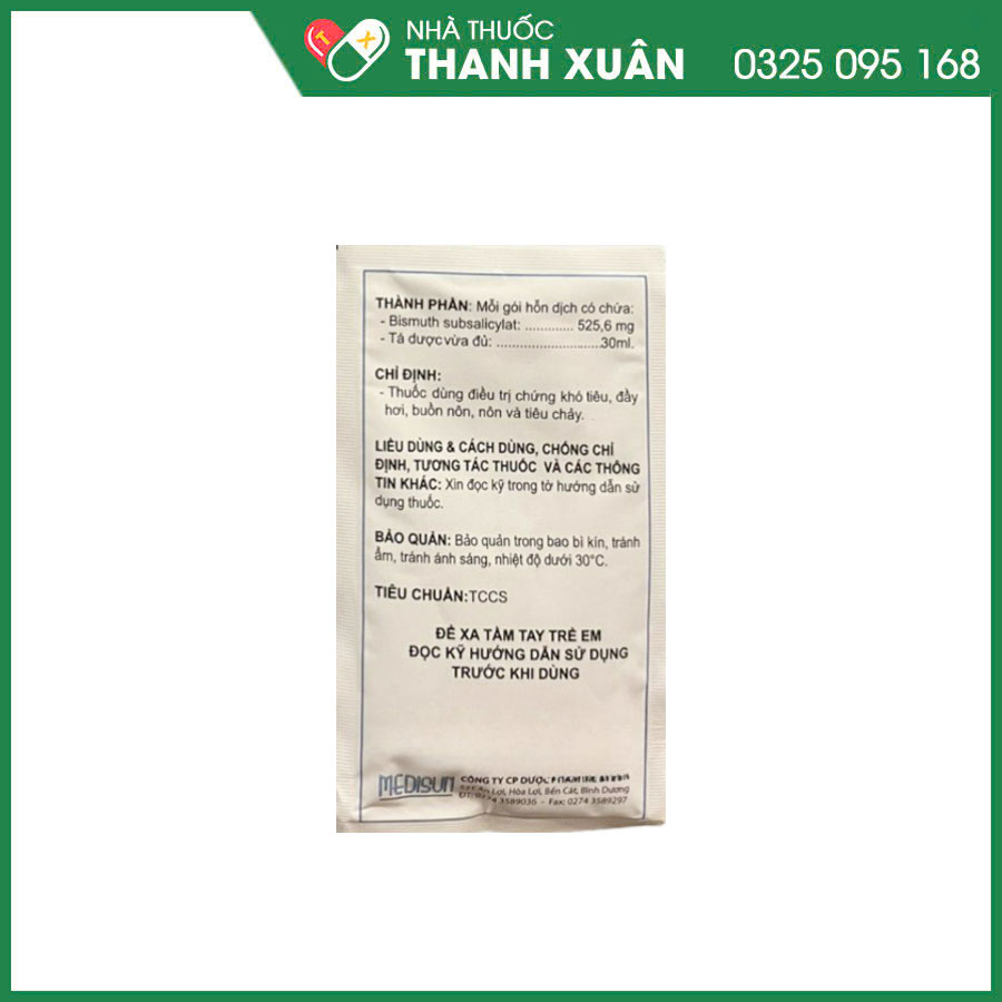 Lubicid supension điều trị triệu chứng khó tiêu, đầy hơi, buồn nôn, đau bụng và tiêu chảy